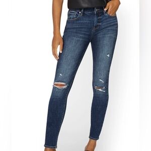 Current Elliott Dark Wash Ripped Skinny Jeans